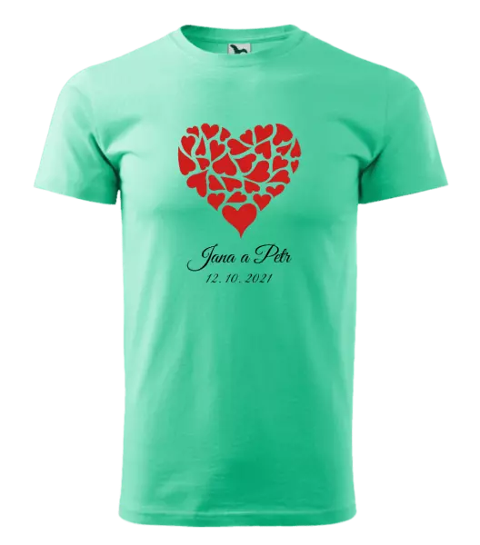Pánske tričko Srdce s menami