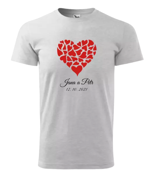 Pánske tričko Srdce s menami