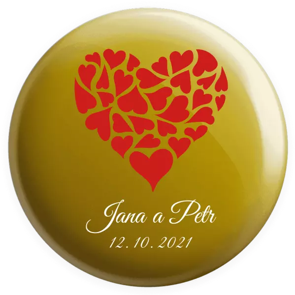 Placka Srdce s menami