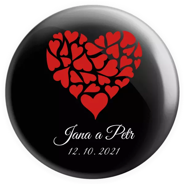 Placka Srdce s menami