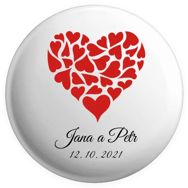 Placka Srdce s menami
