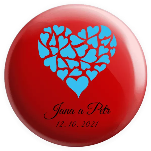 Placka Srdce s menami