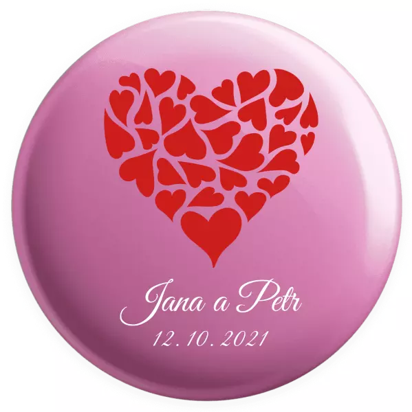 Placka Srdce s menami