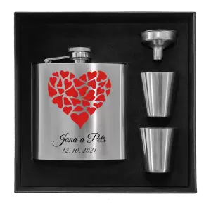 Ploskačka v krabičke Srdce s menami