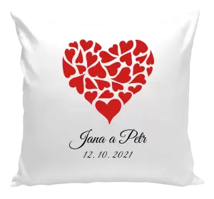Vankúš Srdce s menami