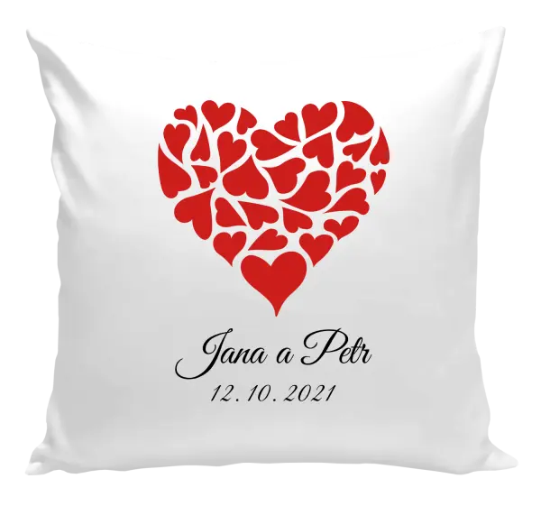 Vankúš Srdce s menami