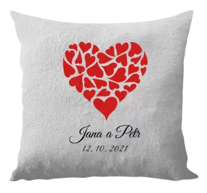 Vankúš Srdce s menami