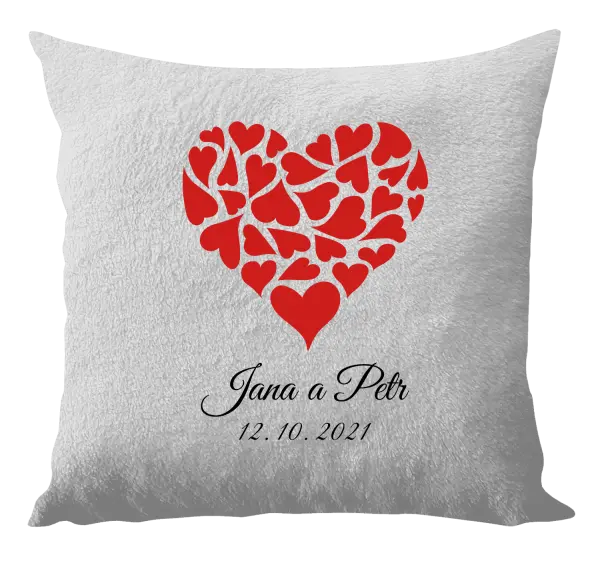 Vankúš Srdce s menami