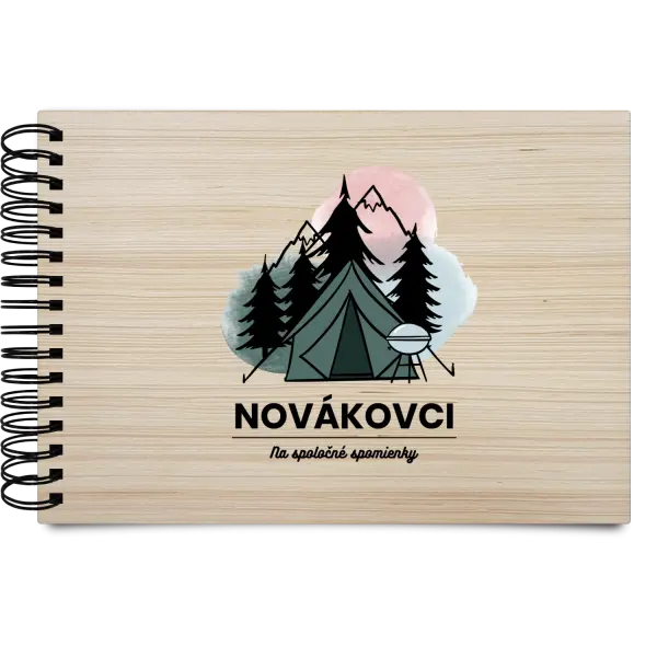 Drevený album s krúžkovou väzbou Stanovanie