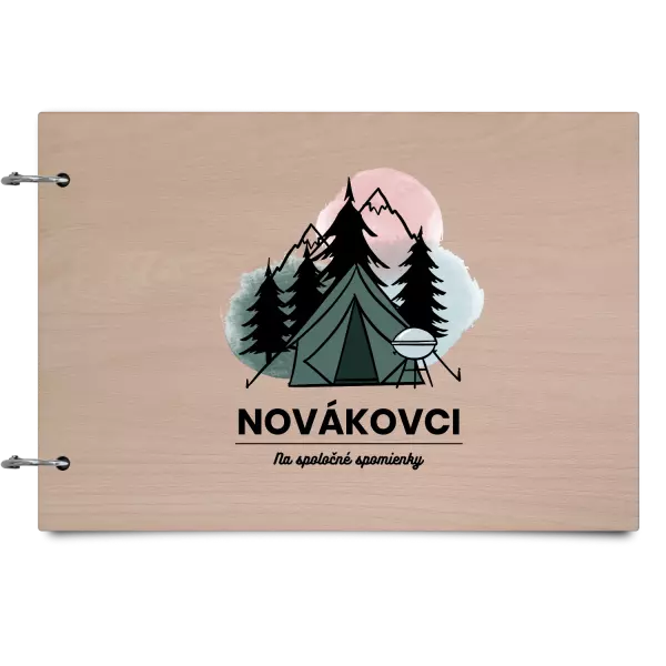Drevený album so sponami Stanovanie
