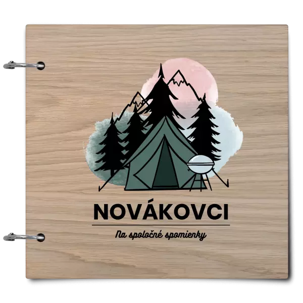 Drevený album so sponami Stanovanie