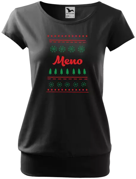 Dámske vianočné tričko Stromčeky a vločky