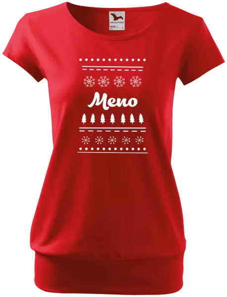 Dámske vianočné tričko Stromčeky a vločky