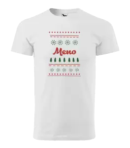 Pánske vianočné tričko Stromčeky a vločky