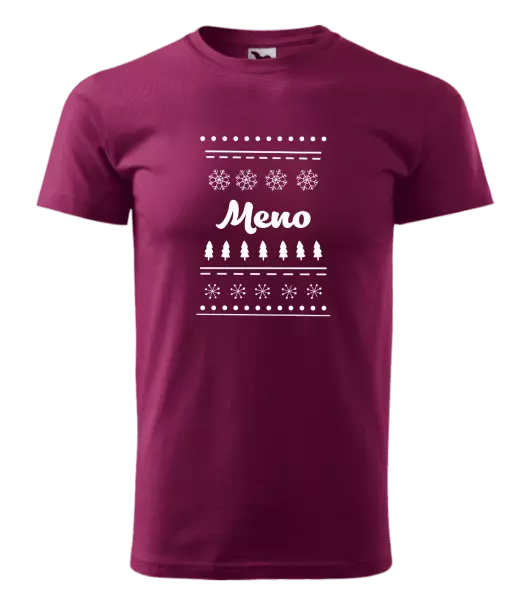 Pánske vianočné tričko Stromčeky a vločky