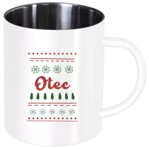 Nerezový hrnček Stromčeky a vločky - otec