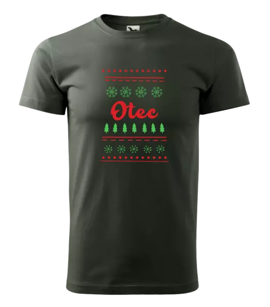 Pánske vianočné tričko Stromčeky a vločky - otec