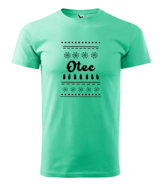 Pánske vianočné tričko Stromčeky a vločky - otec