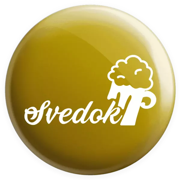 Placka Svedok s pivom