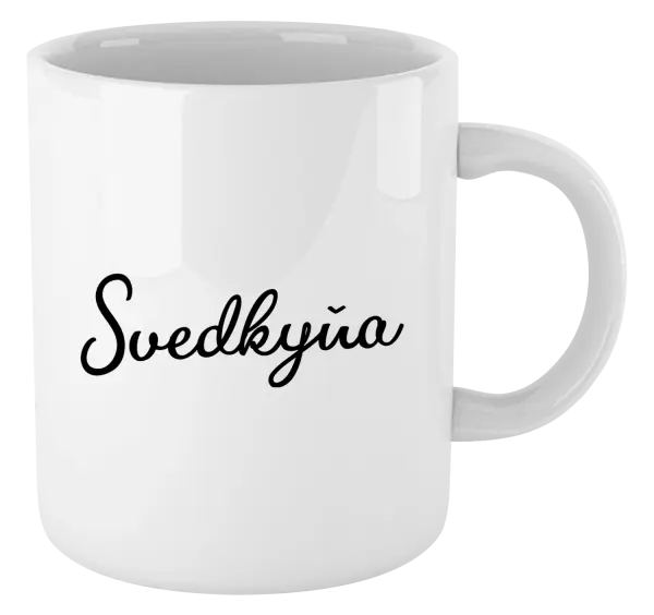 Hrnček Svedkyňa - nápis