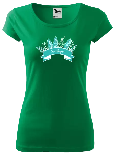 Dámske tričko Svedkyňa - zelené lupene