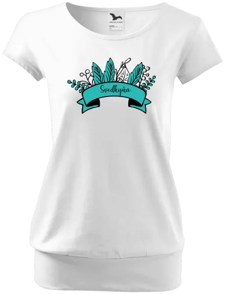 Dámske tričko Svedkyňa - zelené lupene