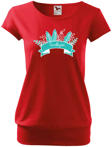 Dámske tričko Svedkyňa - zelené lupene