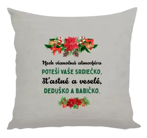Vianočný vankúš Šťastné a veselé