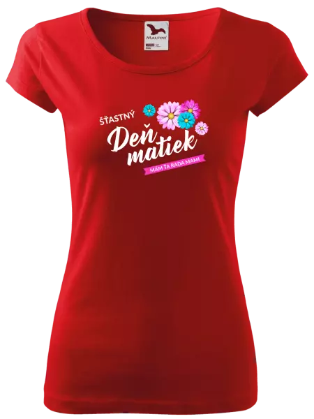 Dámske tričko Šťastný deň matiek - kvety