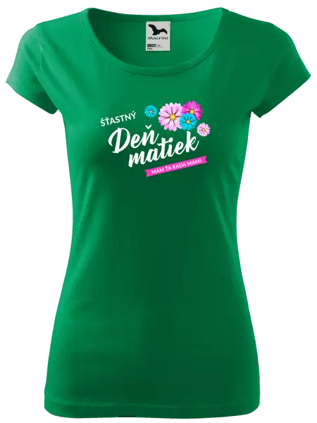 Dámske tričko Šťastný deň matiek - kvety
