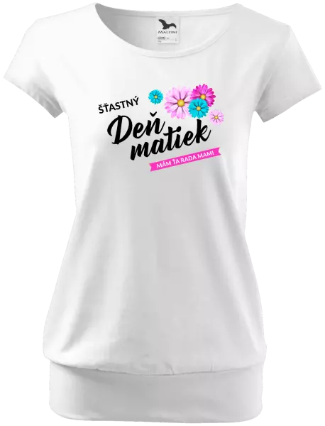 Dámske tričko Šťastný deň matiek - kvety