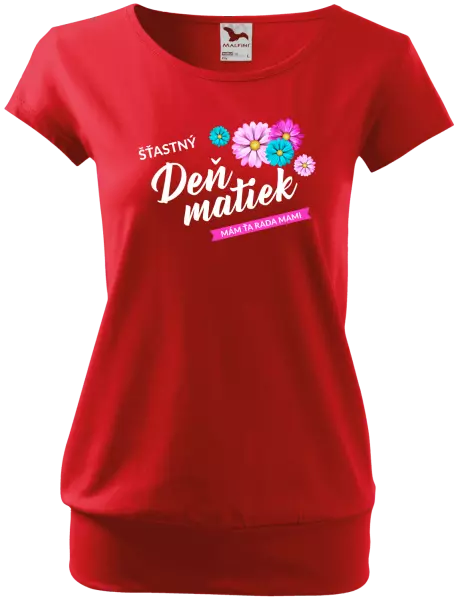 Dámske tričko Šťastný deň matiek - kvety