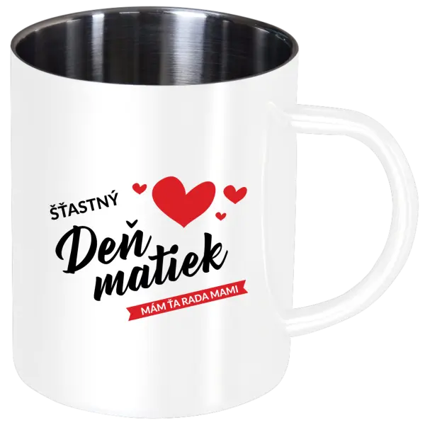 Nerezový hrnček Šťastný deň matiek - mám ťa rada mami