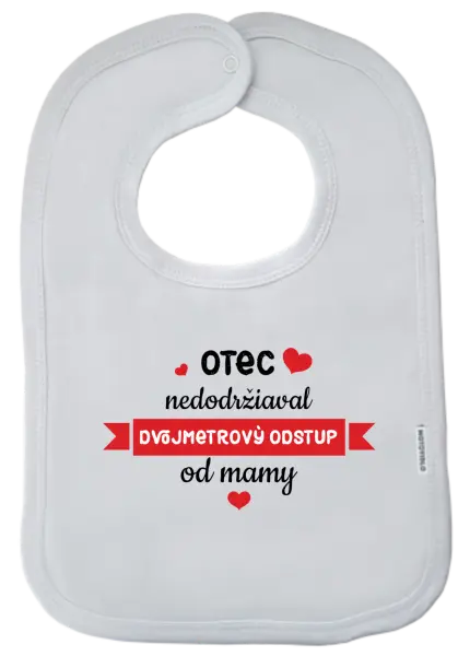 Detský podbradník Otec nedodržiaval dvojmetrový odstup od mamy - stuha