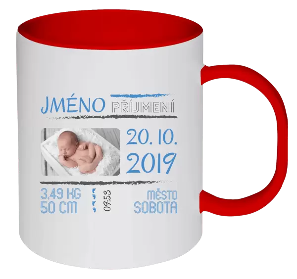 Plastový hrnek Narození miminka 01