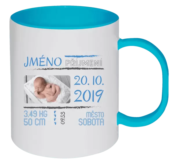 Plastový hrnek Narození miminka 01