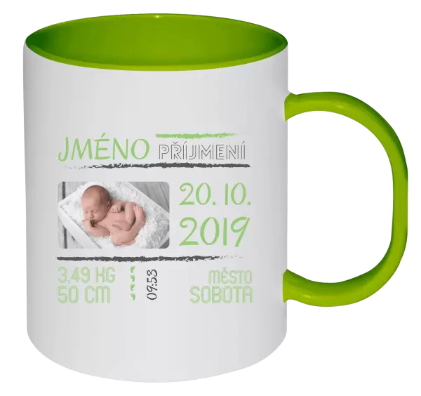 Plastový hrnek Narození miminka 01