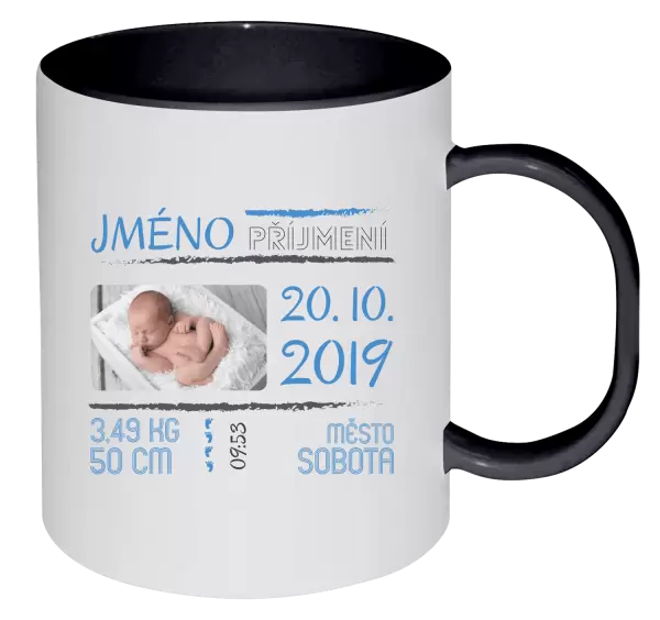 Plastový hrnek Narození miminka 01
