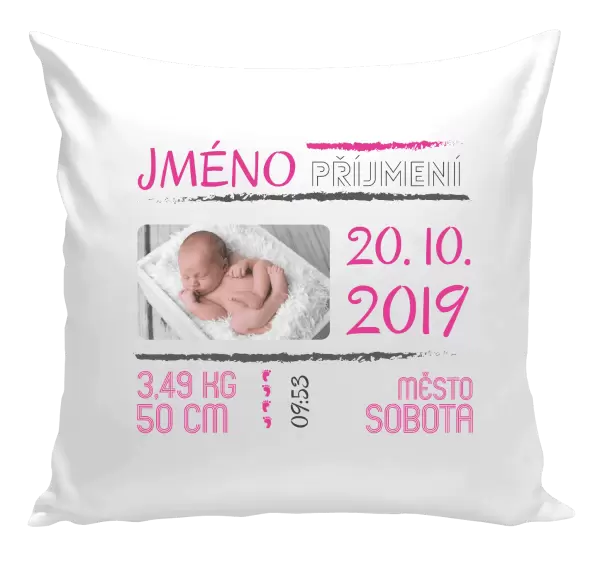 Polštář Narození miminka 01