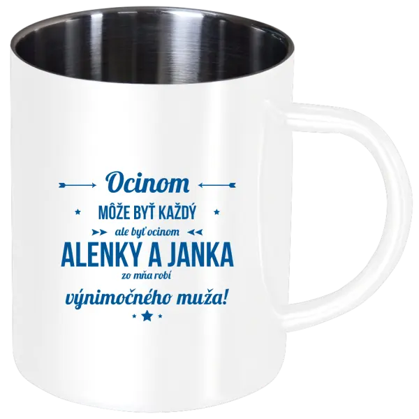 Nerezový hrnček Ocinom môže byť každý s menami