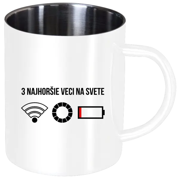 Nerezový hrnček Tri najhoršie veci na svete