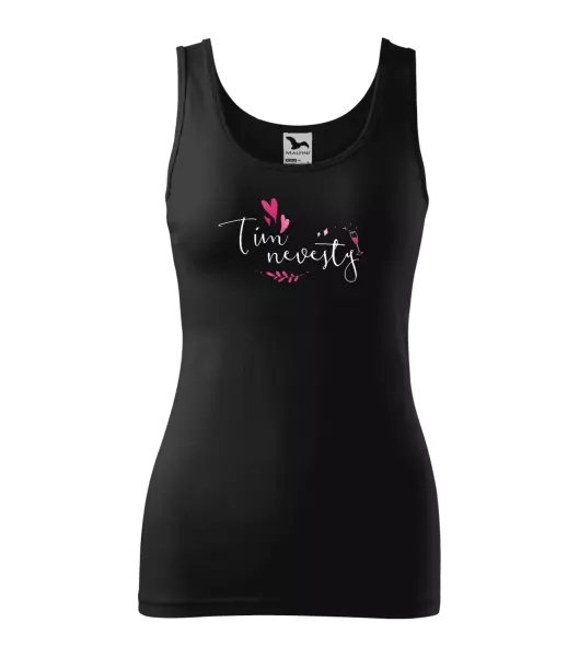 Dámske tielko Tím nevesty - srdiečka a lístočky