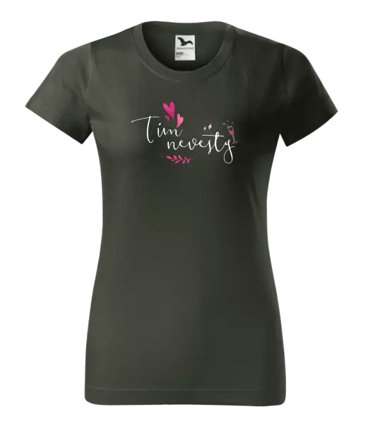 Dámske tričko Tím nevesty - srdiečka a lístočky