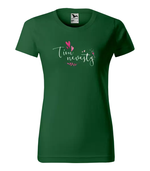 Dámske tričko Tím nevesty - srdiečka a lístočky