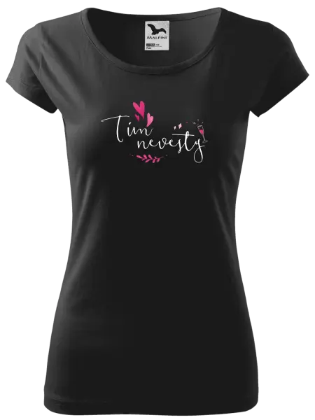 Dámske tričko Tím nevesty - srdiečka a lístočky