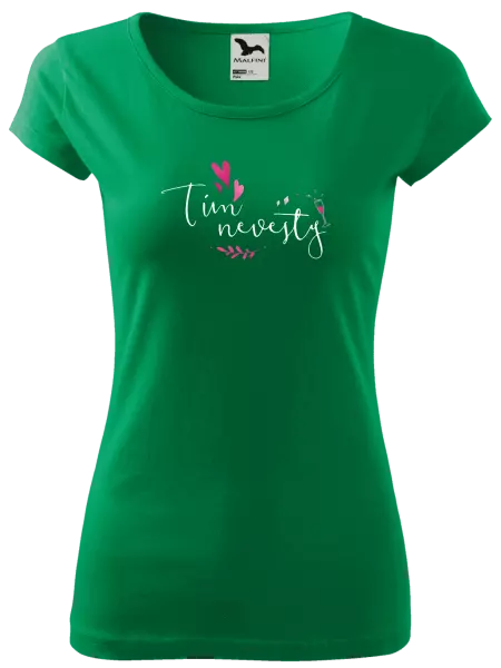 Dámske tričko Tím nevesty - srdiečka a lístočky