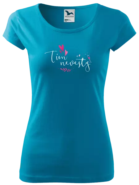 Dámske tričko Tím nevesty - srdiečka a lístočky