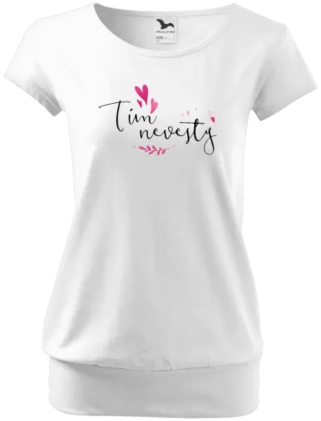 Dámske tričko Tím nevesty - srdiečka a lístočky