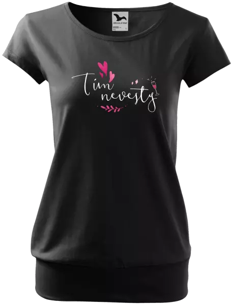 Dámske tričko Tím nevesty - srdiečka a lístočky
