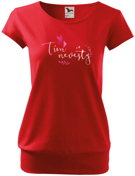 Dámske tričko Tím nevesty - srdiečka a lístočky